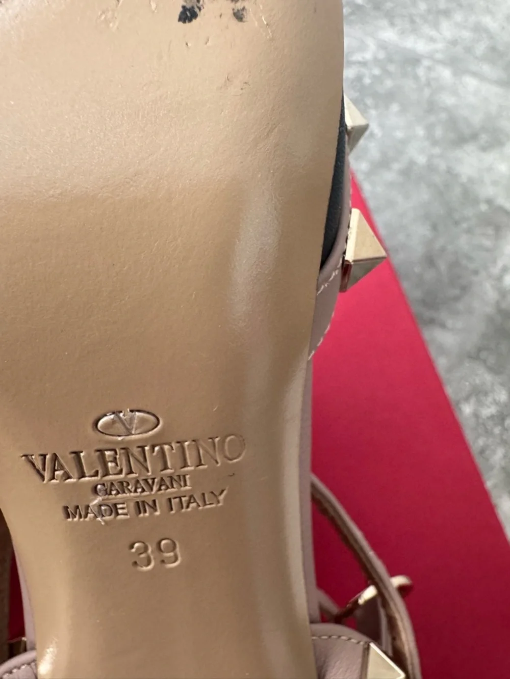 VALENTINO GARAVANI Rockstud Caged Pump 65Mm T-Strap heels dark gray 39 - Picture 8 of 14